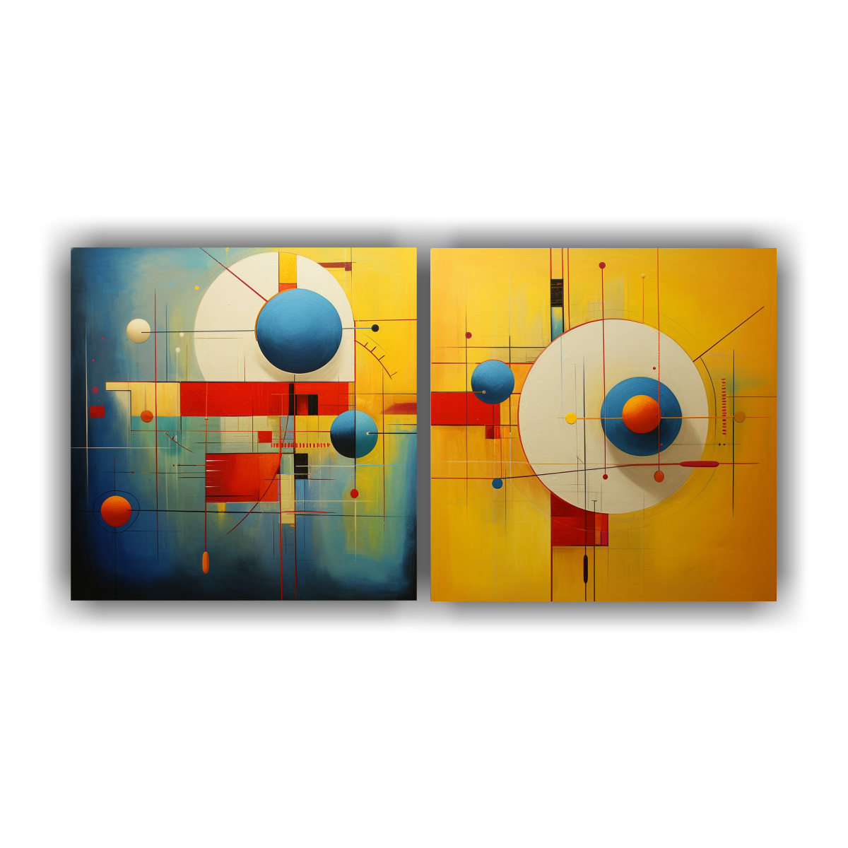 CUADROS ABSTRACTOS DOBLES EN LIENZO PARA 40X20 CM - 1