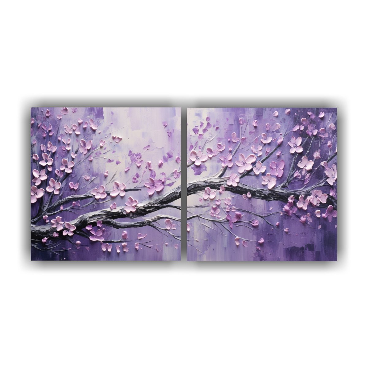 CUADRO DE LÍNEAS FINAS DE FLORES DE CEREZO 60X30 CM - 1