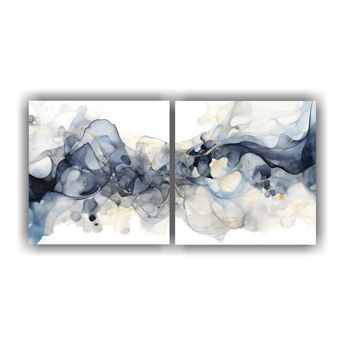 PINTURA INTENSA PATRÓN SURREALISTA DOS CUADROS 140X70 CM - 1