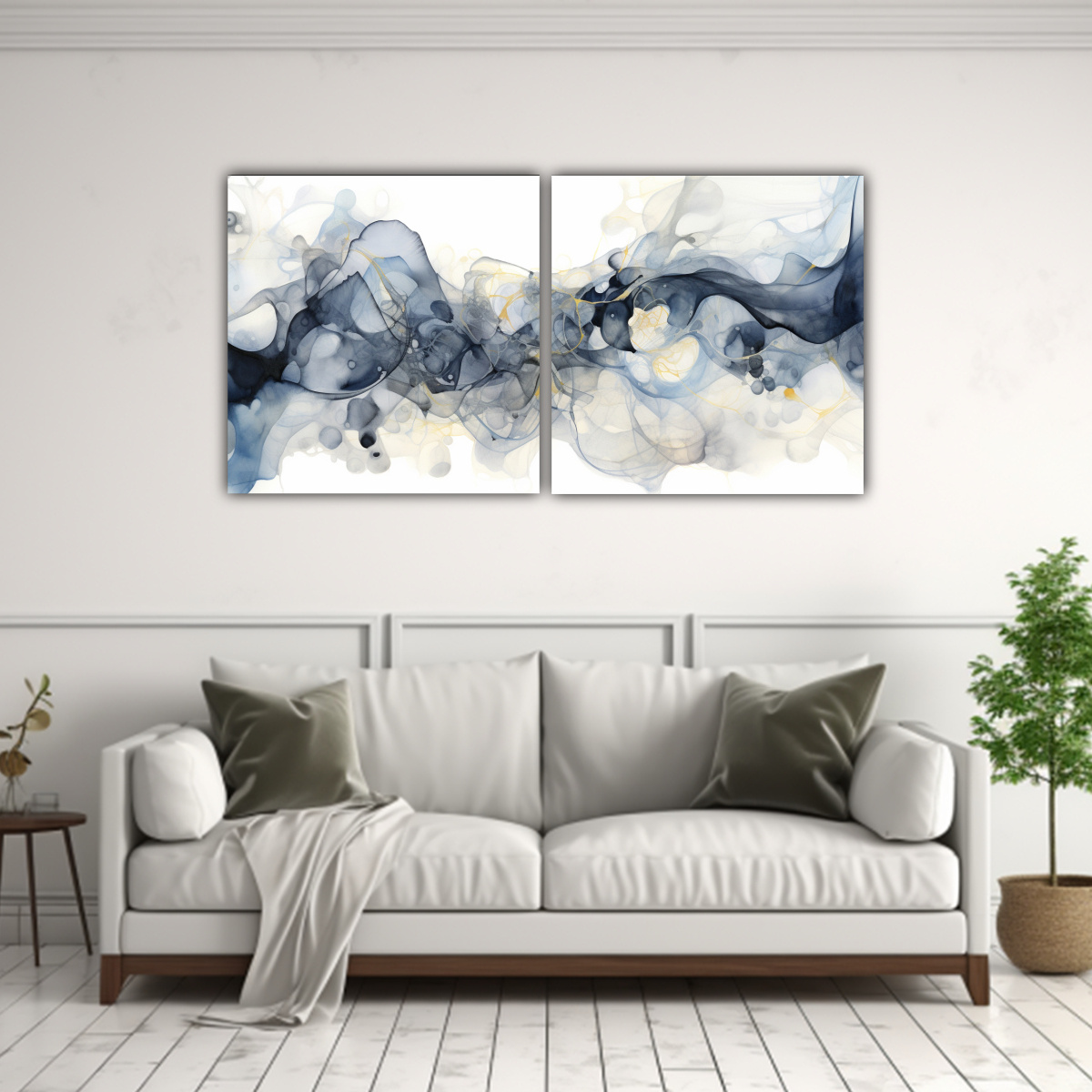 PINTURA INTENSA PATRÓN SURREALISTA DOS CUADROS 140X70 CM - 2
