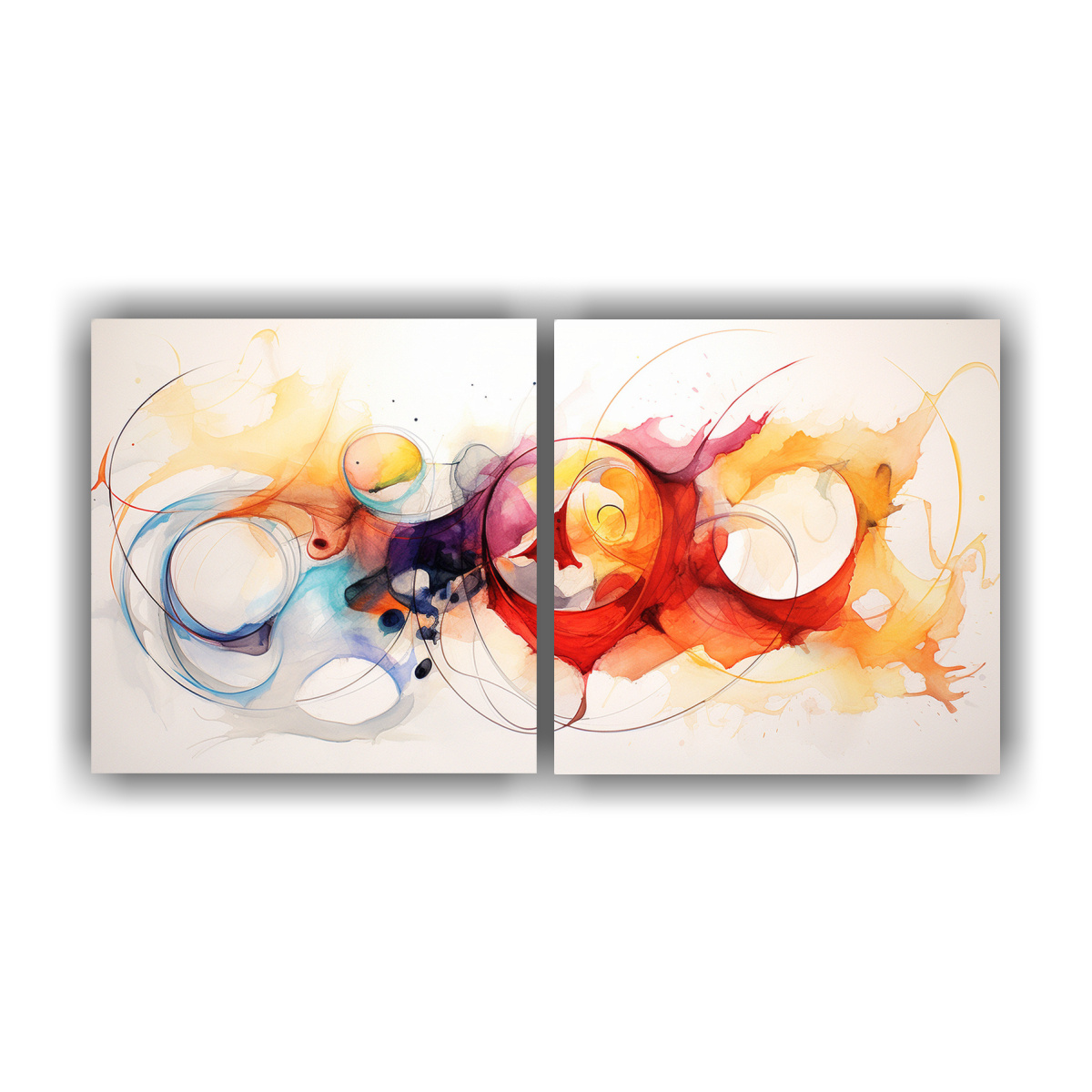 CUADROS MODERNOS ABSTRACTOS CON ACUARELAS PARA 160X80 CM - 1