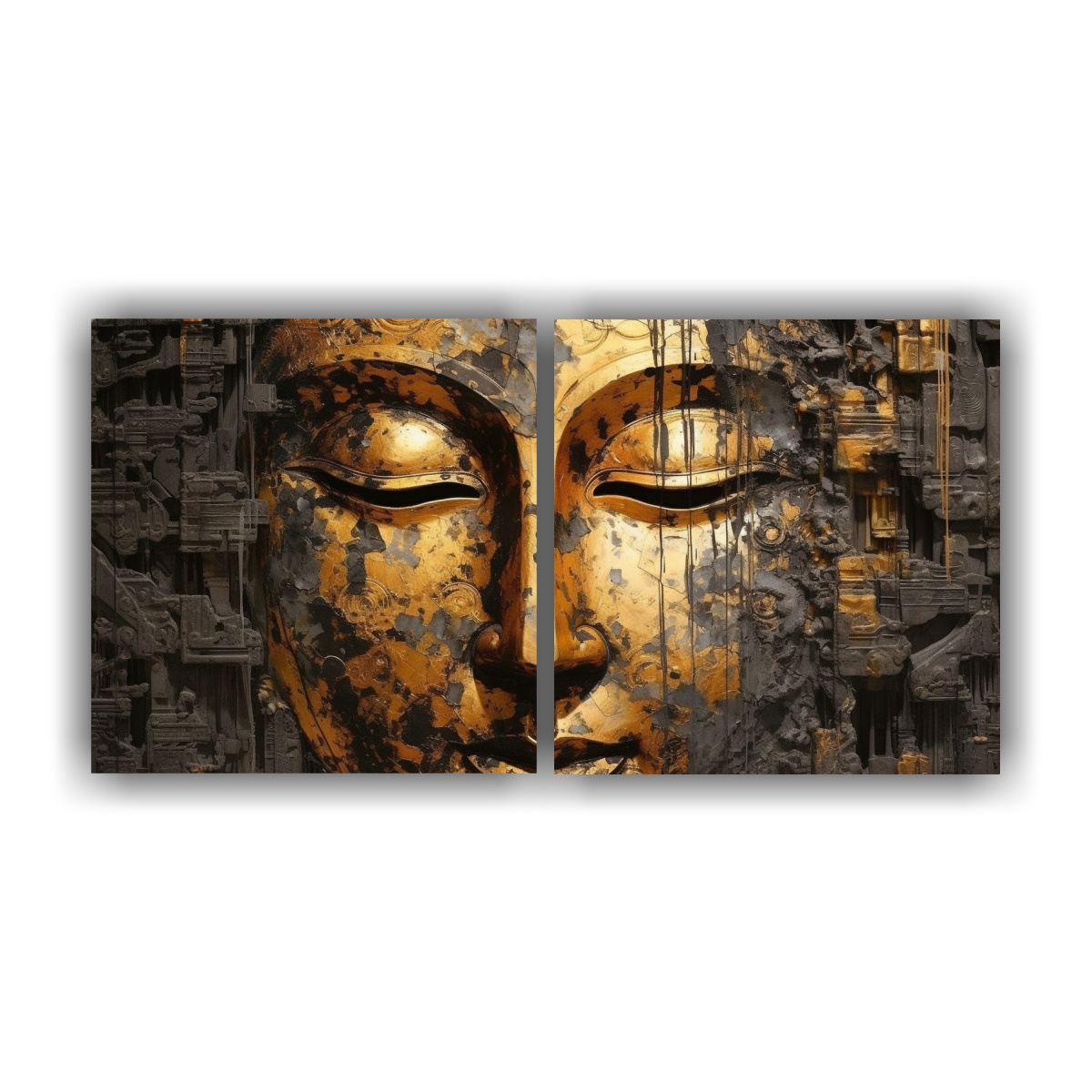 CUADROS DE TELA ESTILO ABSTRACTO DE BUDDHA EN 60X30 CM - 1