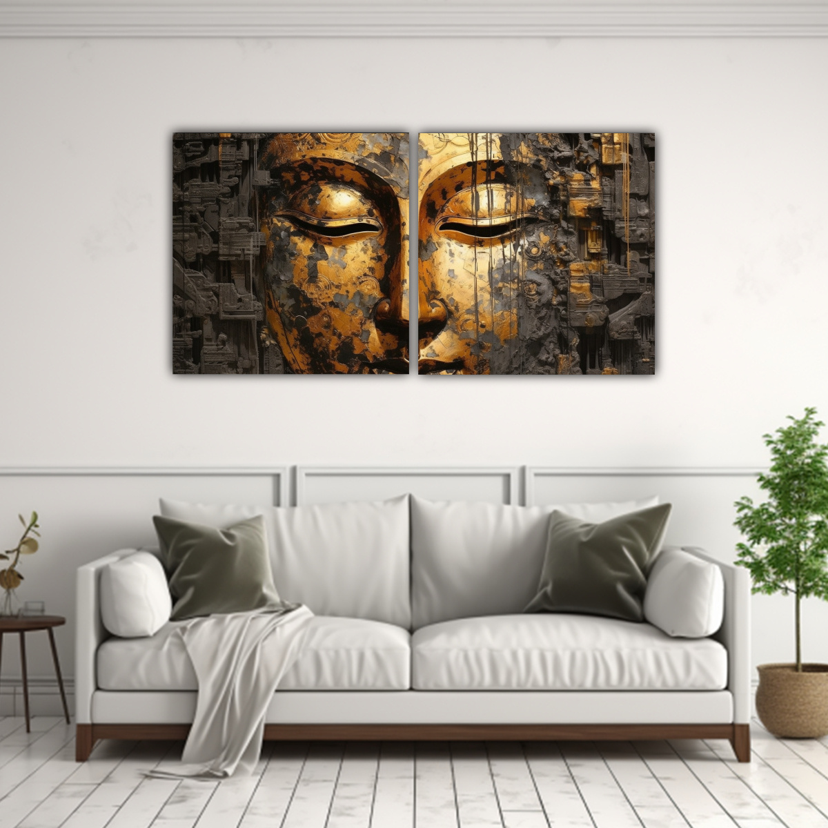 CUADROS DE TELA ESTILO ABSTRACTO DE BUDDHA EN 60X30 CM - 2