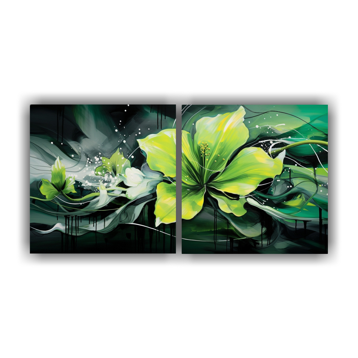 CONJUNTO 2 PINTURAS DECORATIVAS CON ESTILO DE 140X70 CM - 1