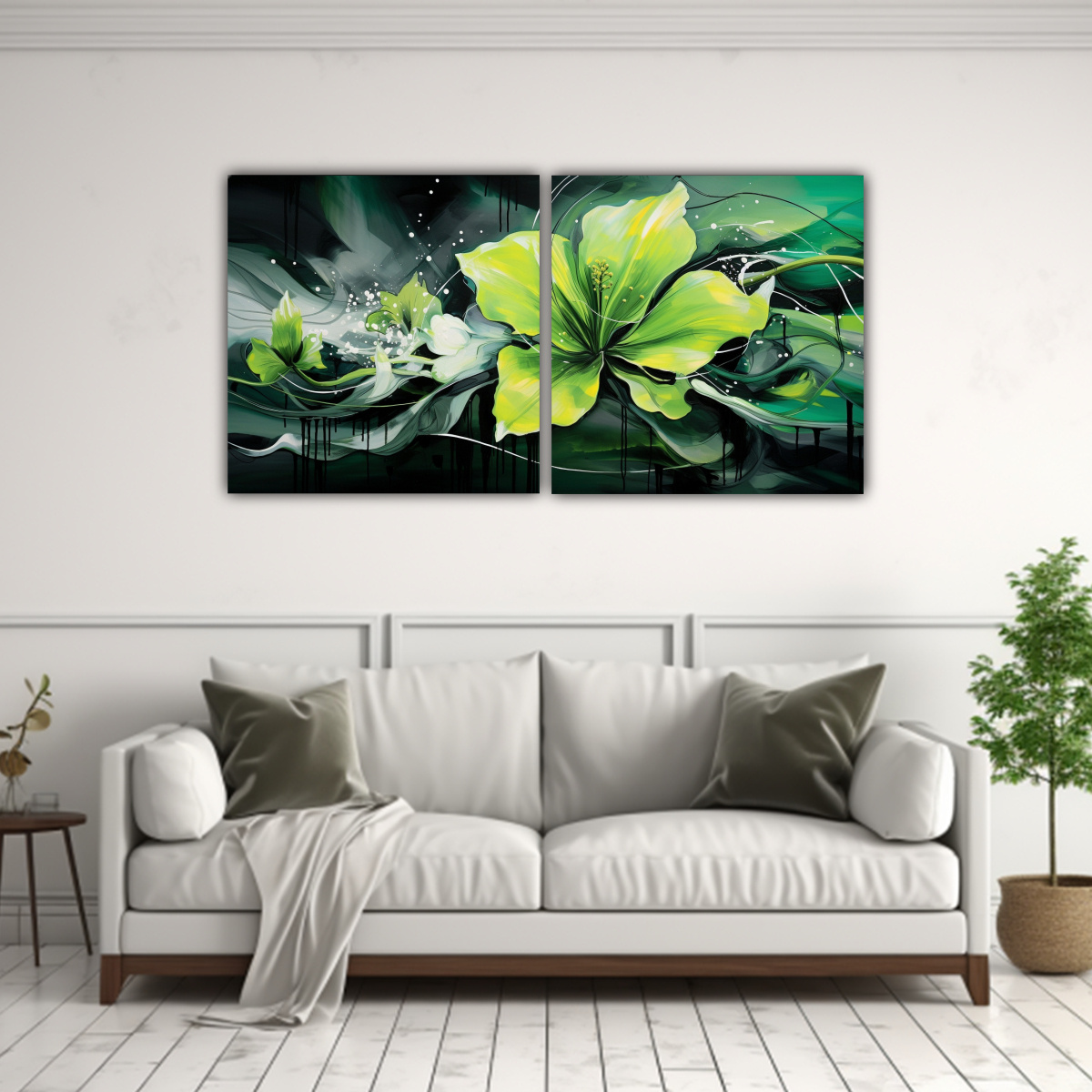 CONJUNTO 2 PINTURAS DECORATIVAS CON ESTILO DE 140X70 CM - 2
