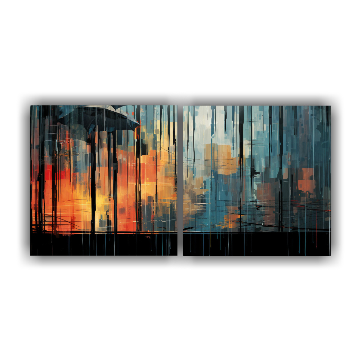 PINTURAS DE DECORACIÓN SET 2 COMPOSICIONES 140X70 CM - 1