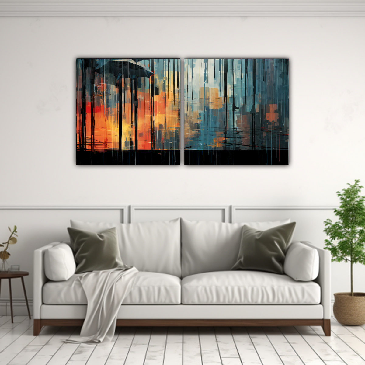 PINTURAS DE DECORACIÓN SET 2 COMPOSICIONES 140X70 CM - 2