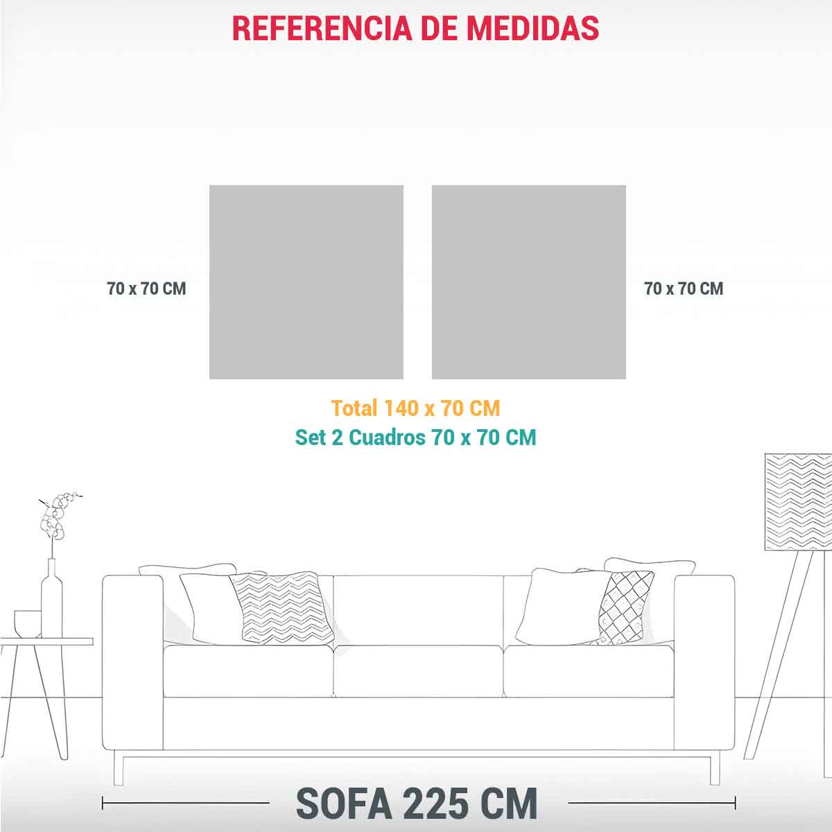 PINTURAS DE DECORACIÓN SET 2 COMPOSICIONES 140X70 CM - 3