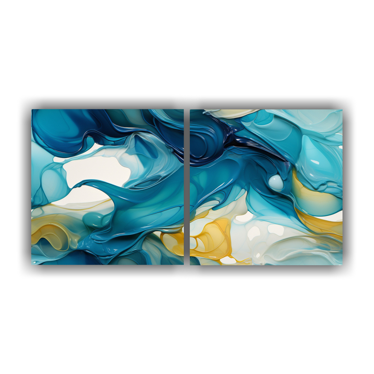 CUADROS DE DISEÑO COLORIDO CON LIENZOS LÍQUIDOS 80X40 CM - 1