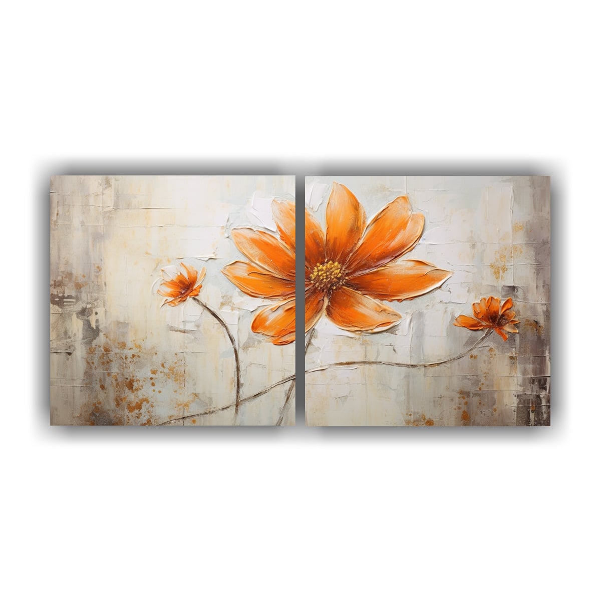 CUADRO CLÁSICO DE FLOR DE NARANJA EN LIENZO 140X70 CM - 1