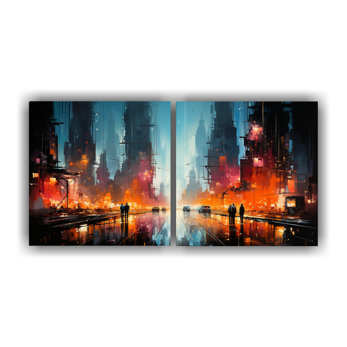 PINTURAS DECORATIVAS ABSTRACTAS QUE EVOCAN 40X20 CM - 1