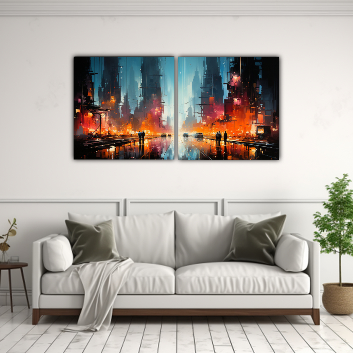 PINTURAS DECORATIVAS ABSTRACTAS QUE EVOCAN 40X20 CM - 2