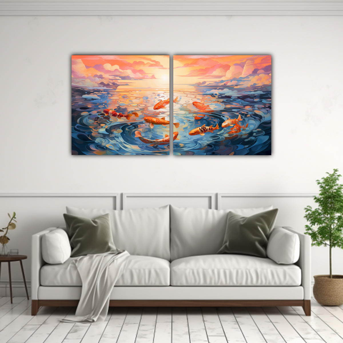 PINTURAS DECORATIVAS DE TELA ACUARELA RIPPLES 160X80 CM - 2