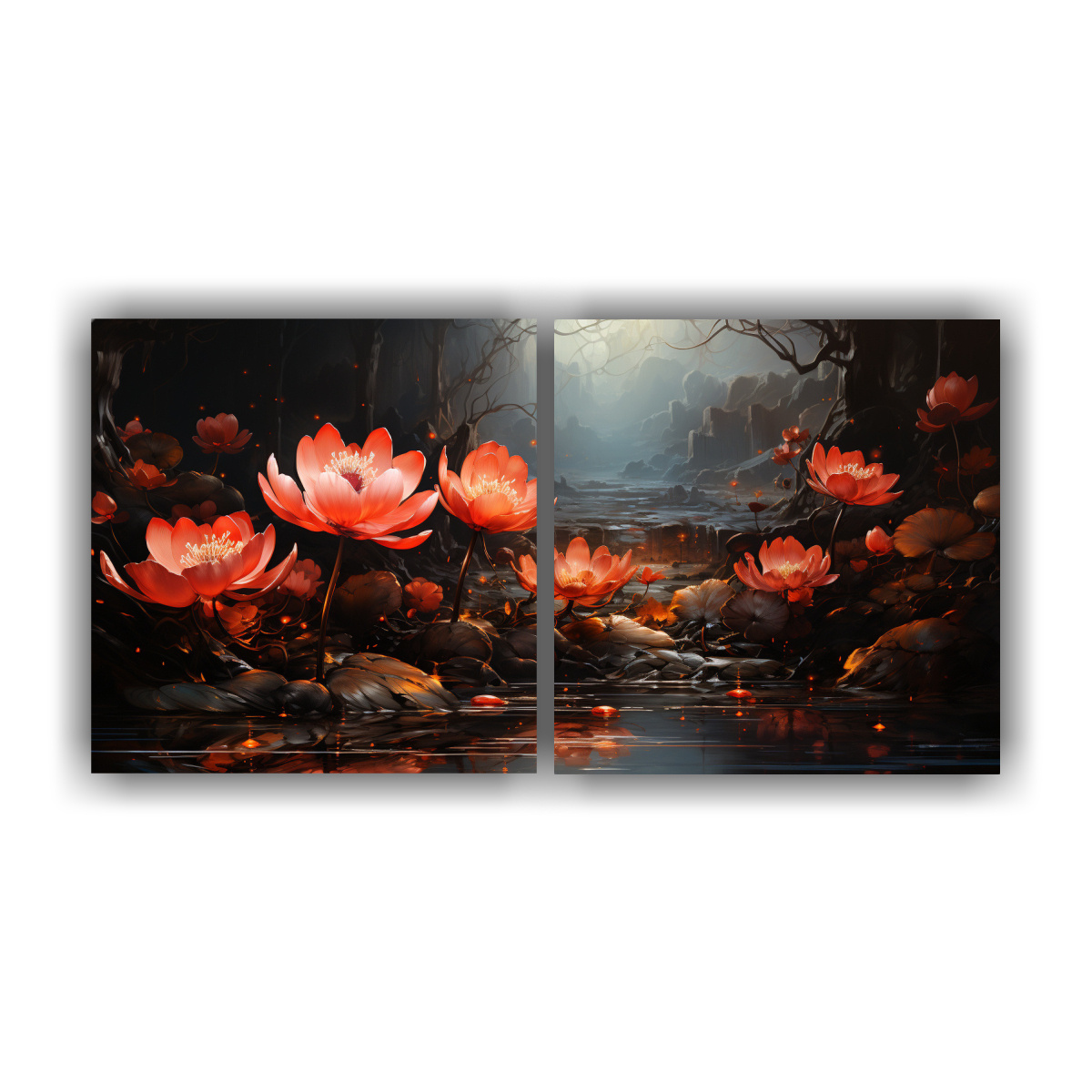 DOS ARTES MODERNO SIMETRICO PINTURA EN LIENZO 120X60 CM - 1