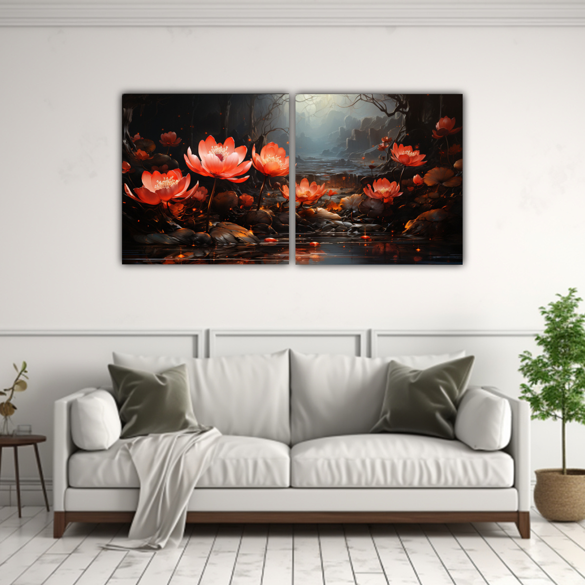 DOS ARTES MODERNO SIMETRICO PINTURA EN LIENZO 120X60 CM - 2