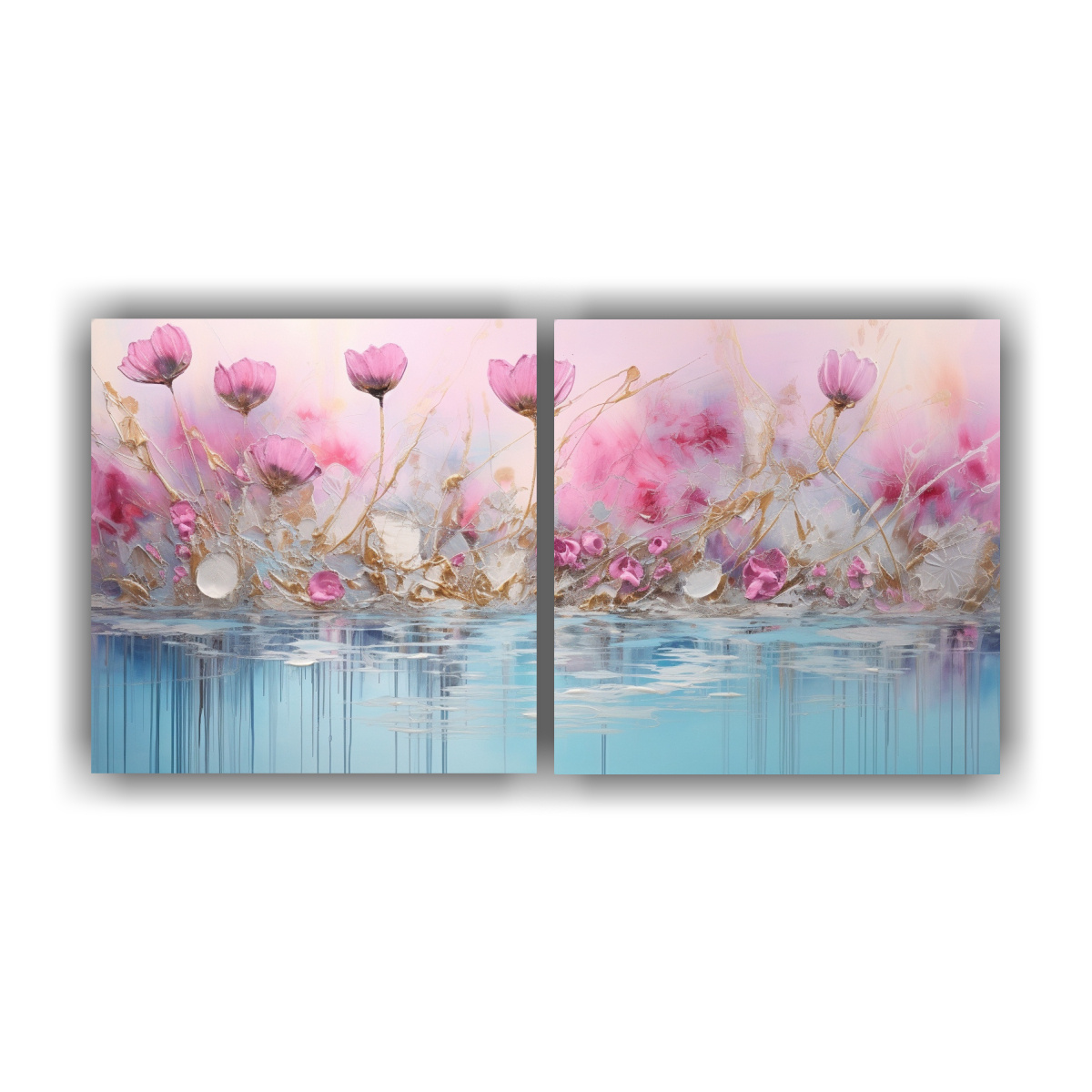 CUADRO LUMINOSO DE ESTILO DECORATIVO EN ROSA Y 40X20 CM - 1