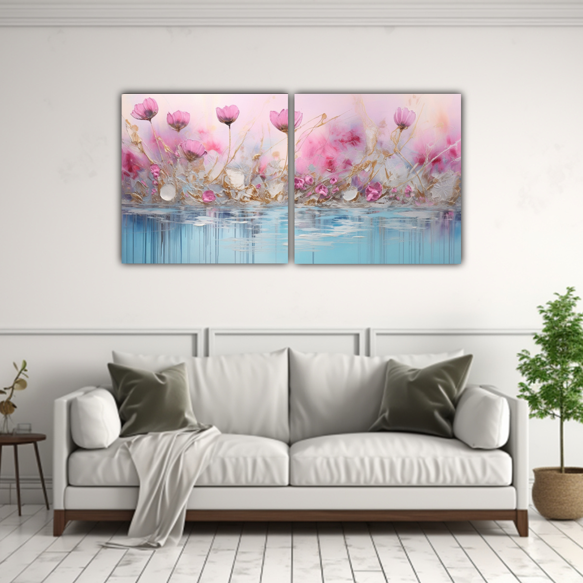 CUADRO LUMINOSO DE ESTILO DECORATIVO EN ROSA Y 40X20 CM - 2
