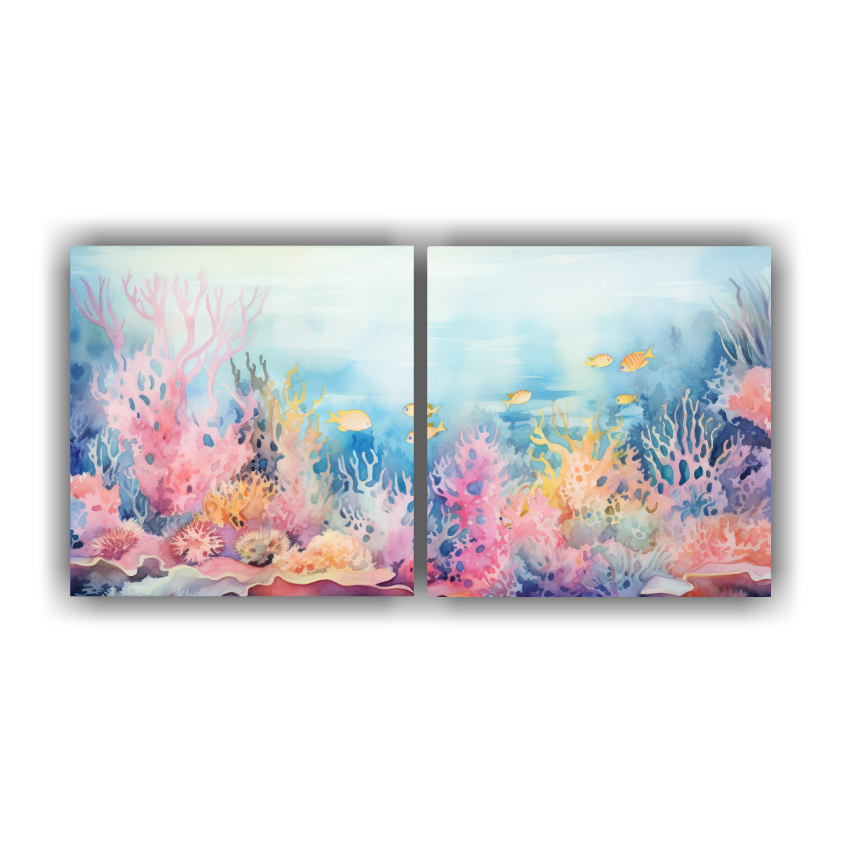 CUADRO TEMA SUBMARINO EN TONOS SUAVES 120X60 CM - 1