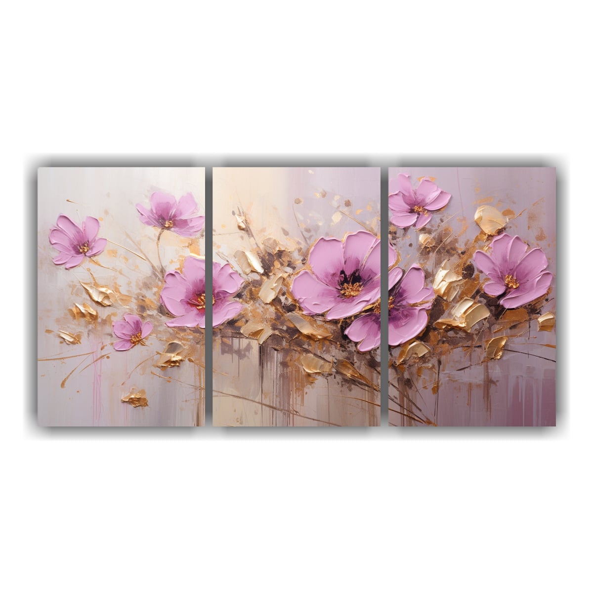 SET 3 CUADROS COMPOSICIÓN INTENSO PINTURA EN 180X90 CM - 1
