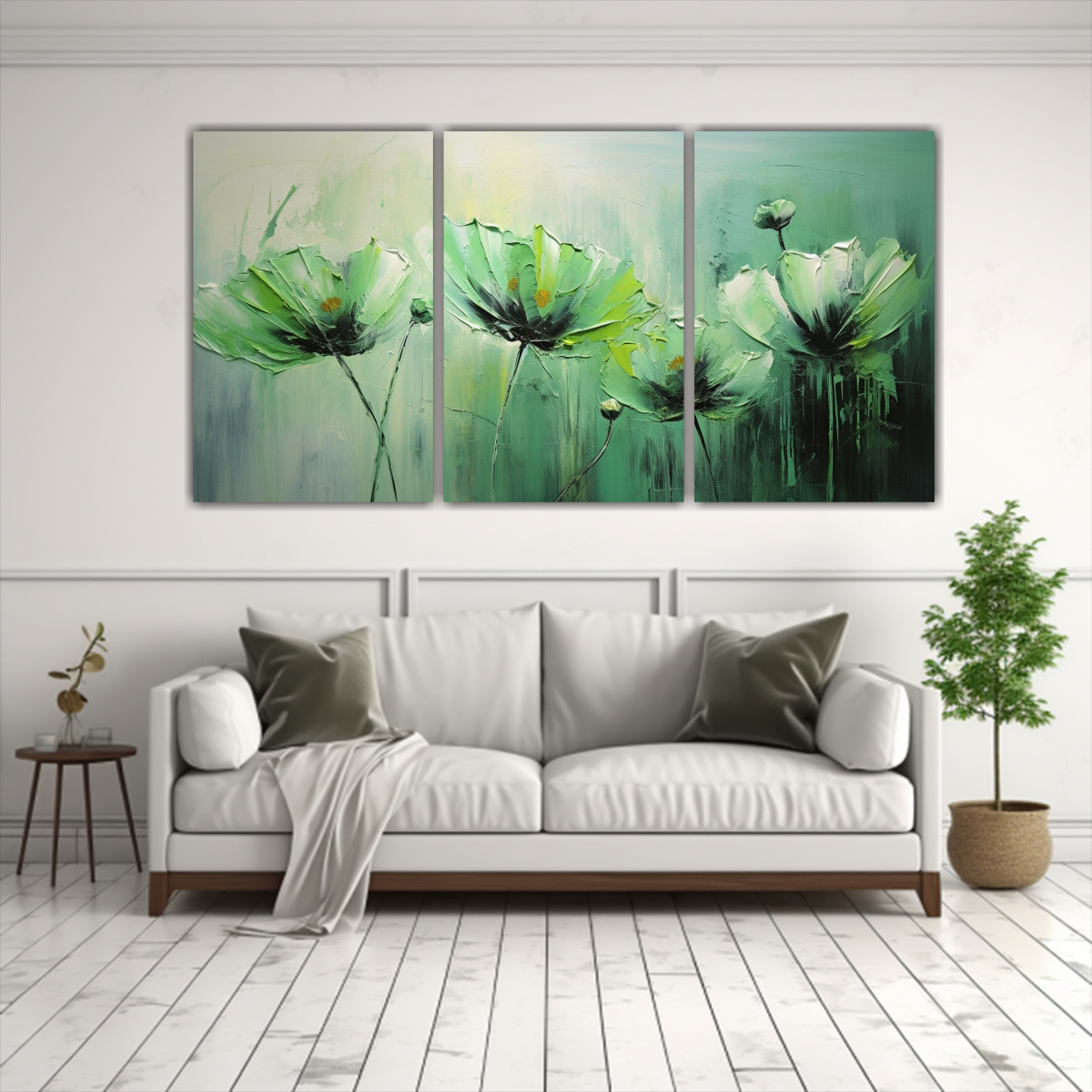 CUADROS CONCEPTO PERSPECTIVA A GREEN AND BLACK 90X45 CM - 2