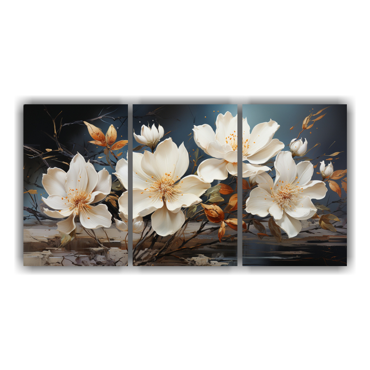 CUADROS DE ARTE DE PARED HORIZONTAL BLANCOS Y 120X60 CM - 1