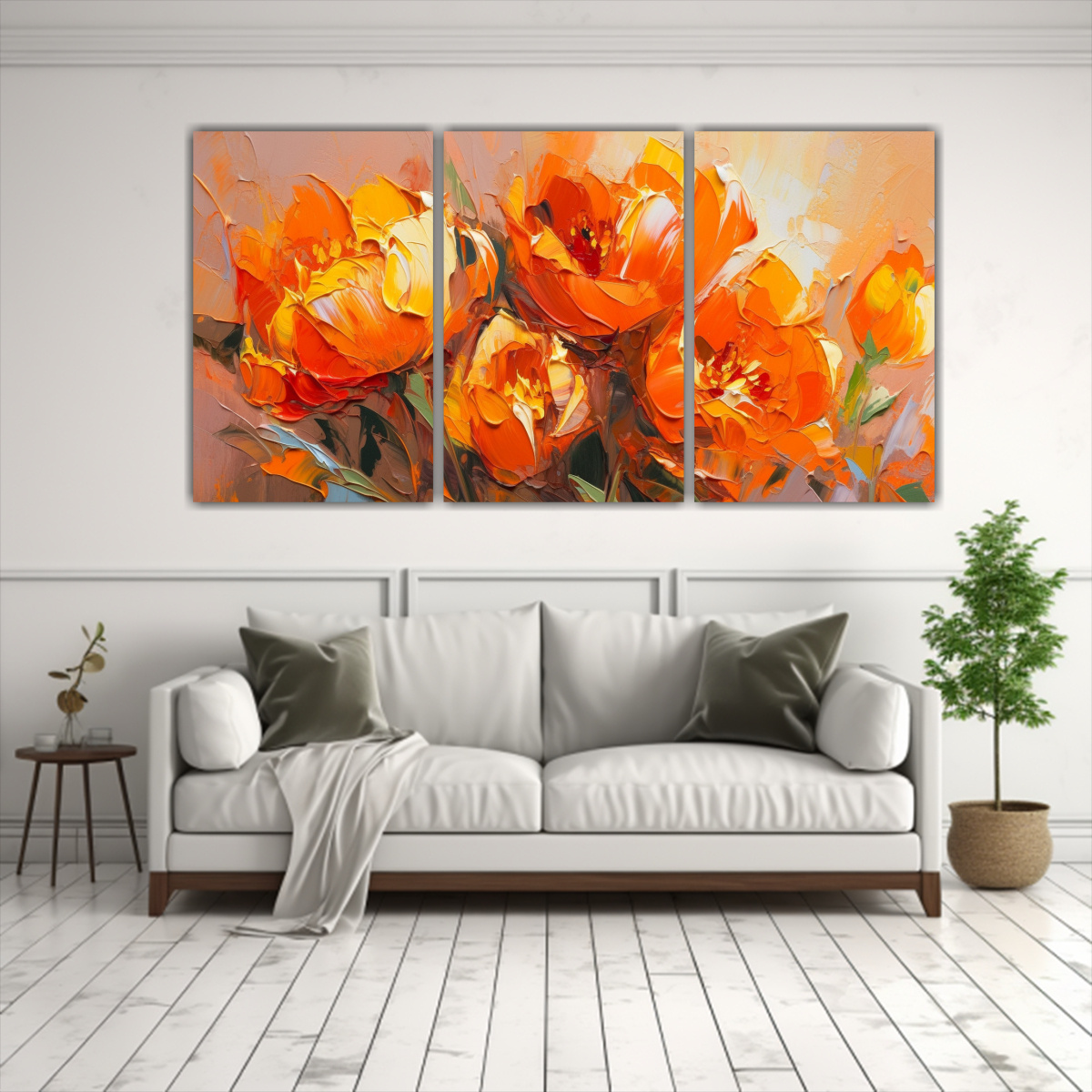 LIENZOS ESTILO GALERÍA, ESPACIO EN TONOS NARANJA 120X60 CM - 2
