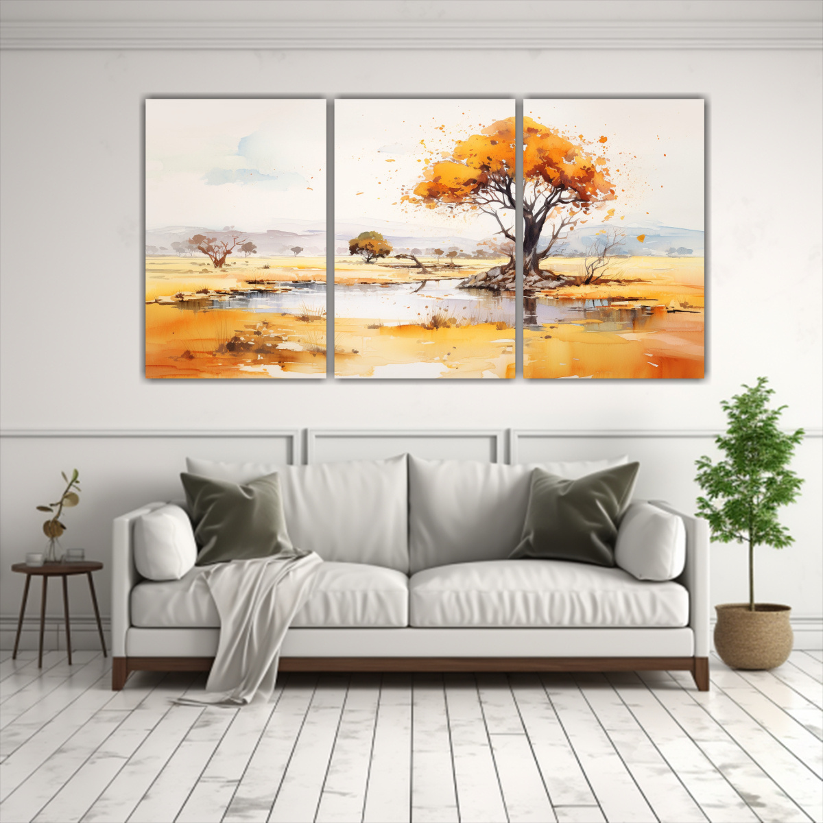 CONJUNTO DE 3 PINTURAS DE PARED ABSTRACTAS EN 120X60 CM - 2