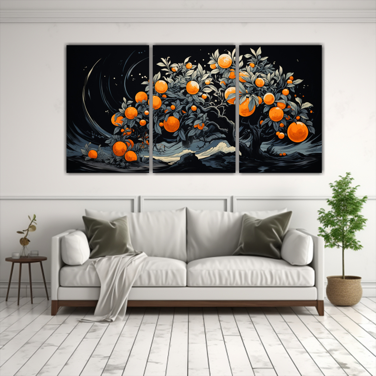 PINTURAS DECORATIVAS DE TRES CUADROS CREATIVA EN 180X90 CM - 2