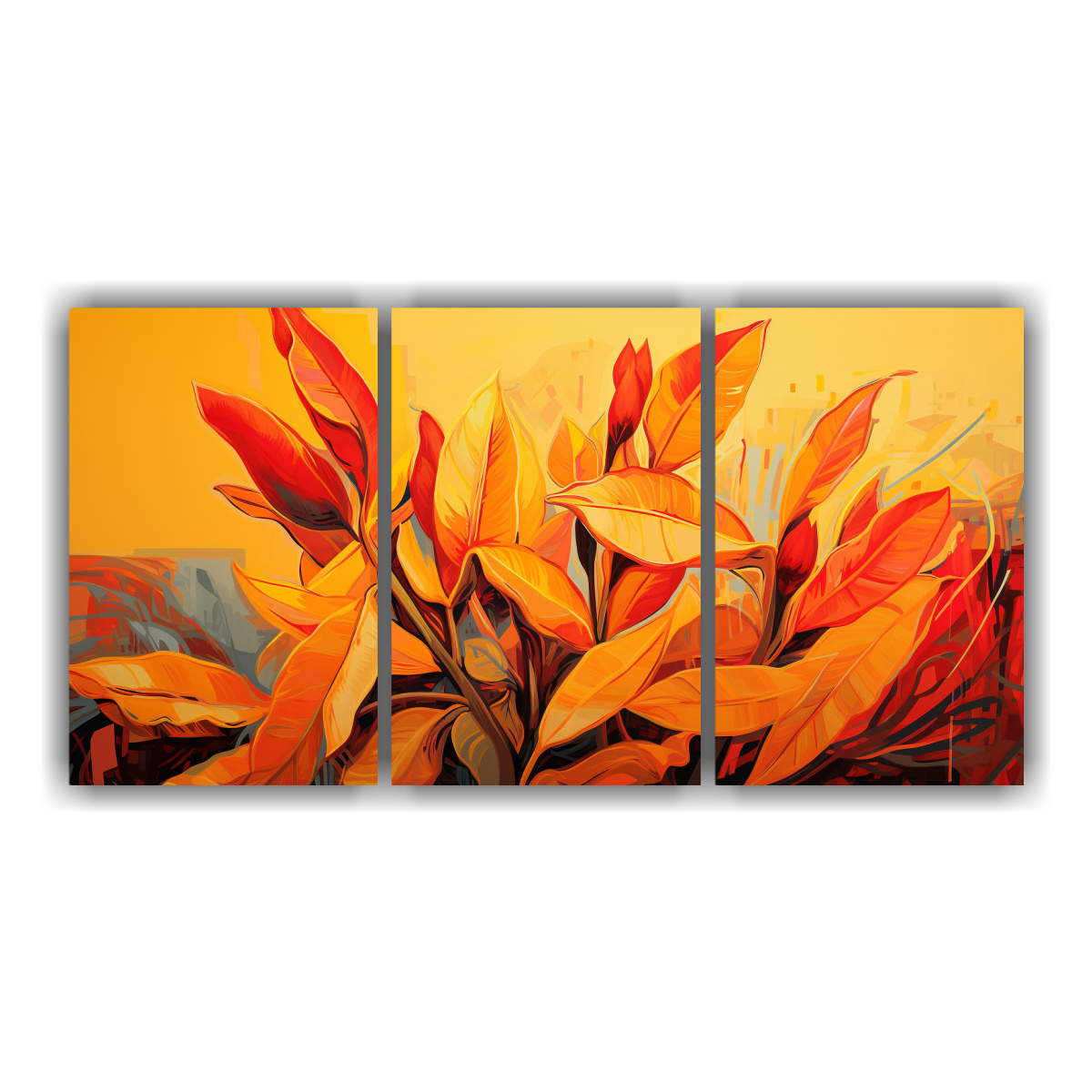 CUADRO JUVENIL EN BASTIDOR: TRES TELAS CON ÁRBOL 240X120 CM - 1
