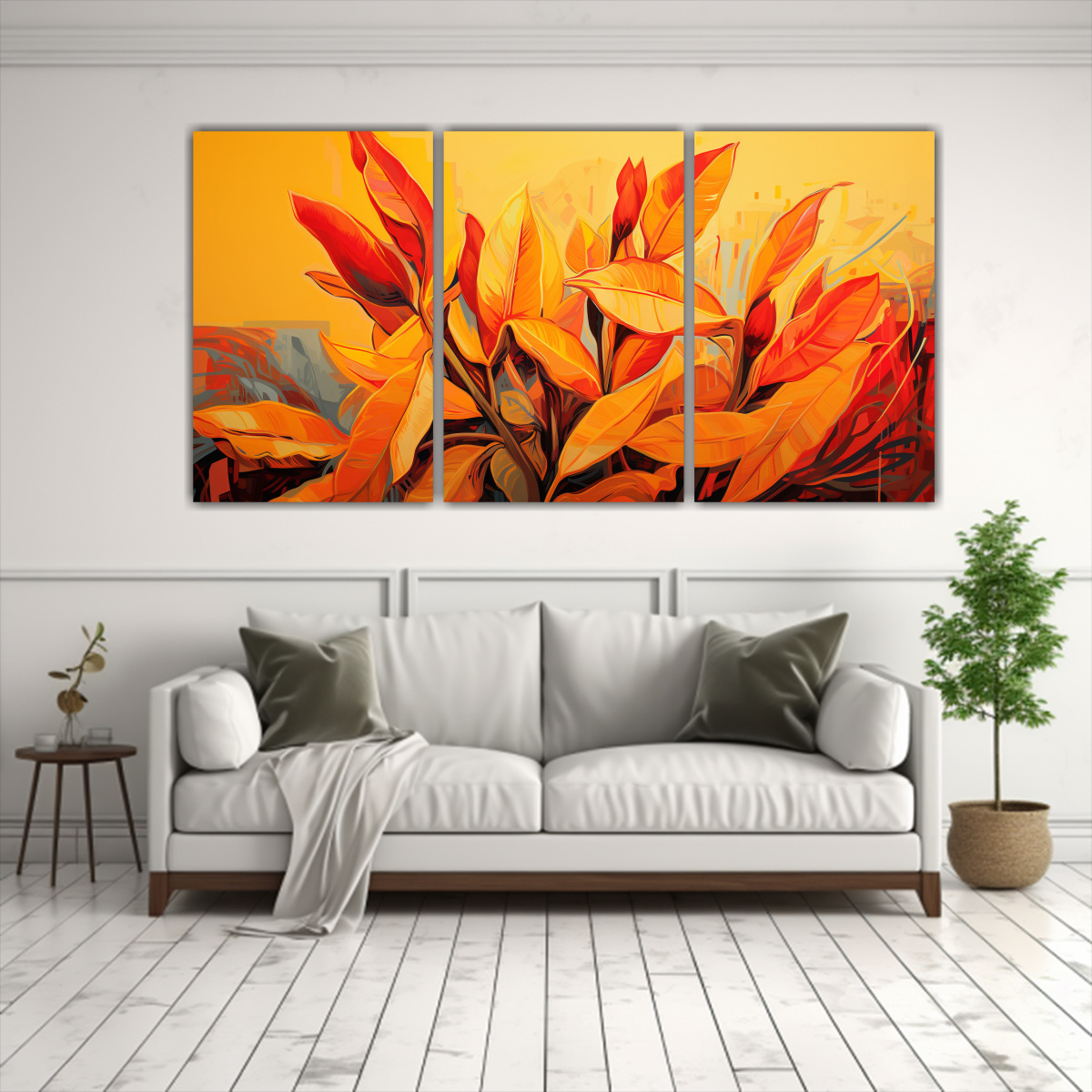 CUADRO JUVENIL EN BASTIDOR: TRES TELAS CON ÁRBOL 240X120 CM - 2