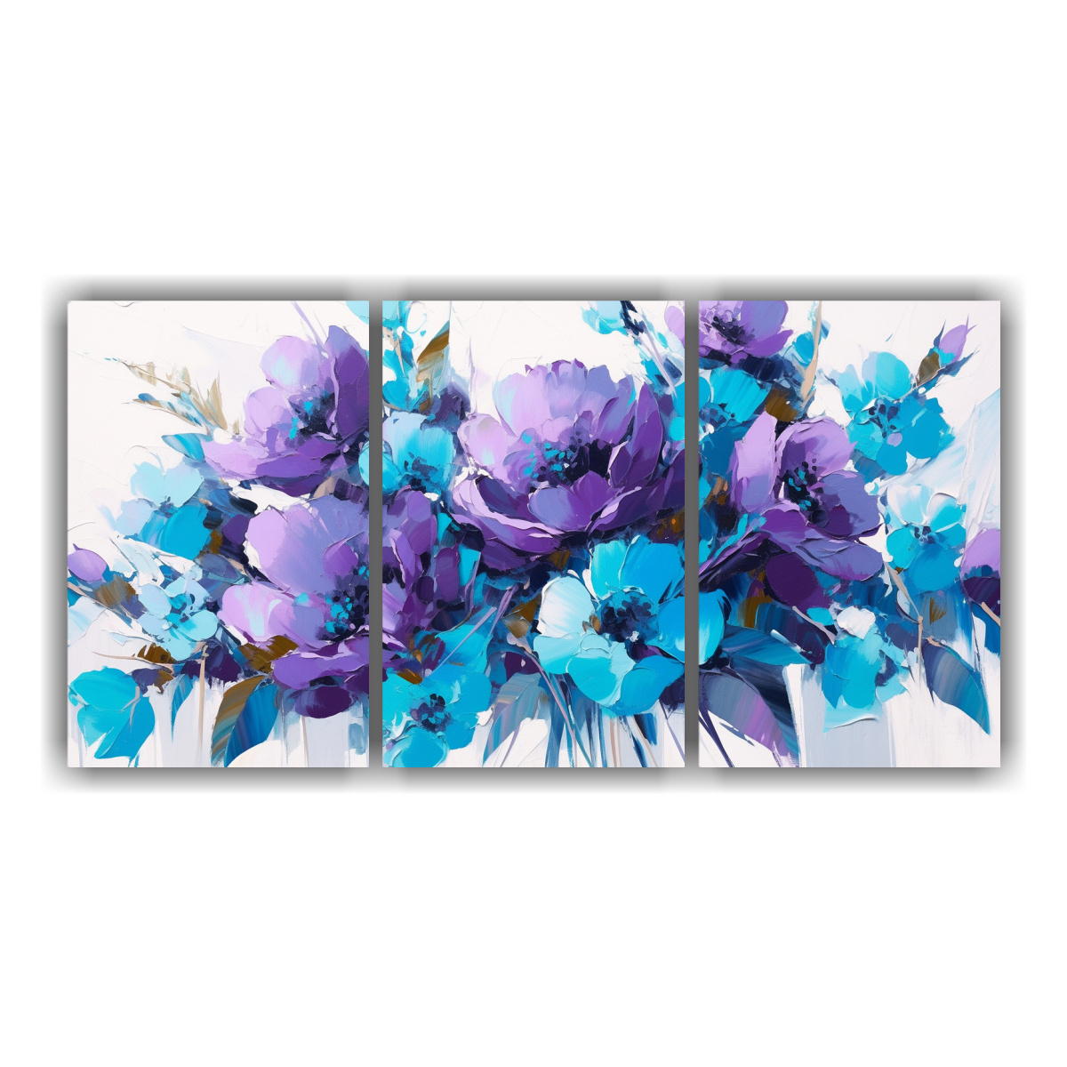 CONJUNTO DE 3 CUADROS ESPECTACULAR LIVING CON 90X45 CM - 1