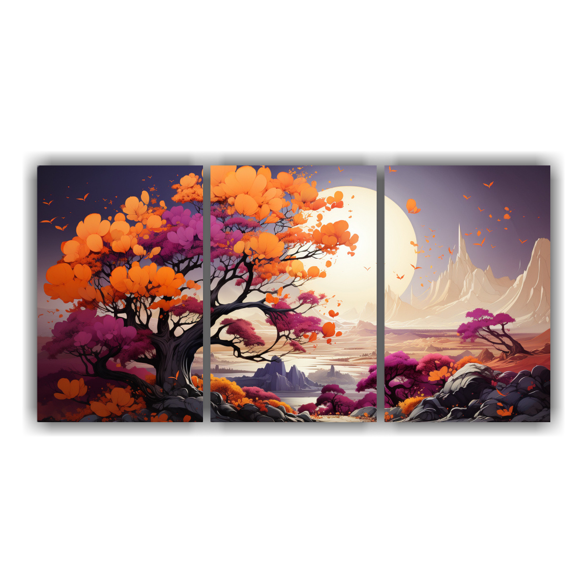 PINTURA DE PARED FOTOGRAFÍA LLAMATIVA ÁRBOL DE 60X30 CM - 1