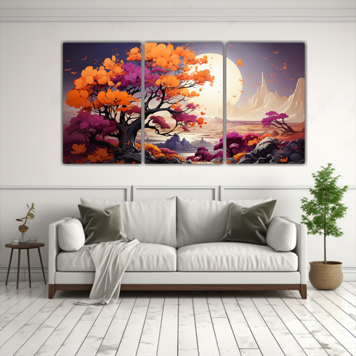 PINTURA DE PARED FOTOGRAFÍA LLAMATIVA ÁRBOL DE 60X30 CM - 2