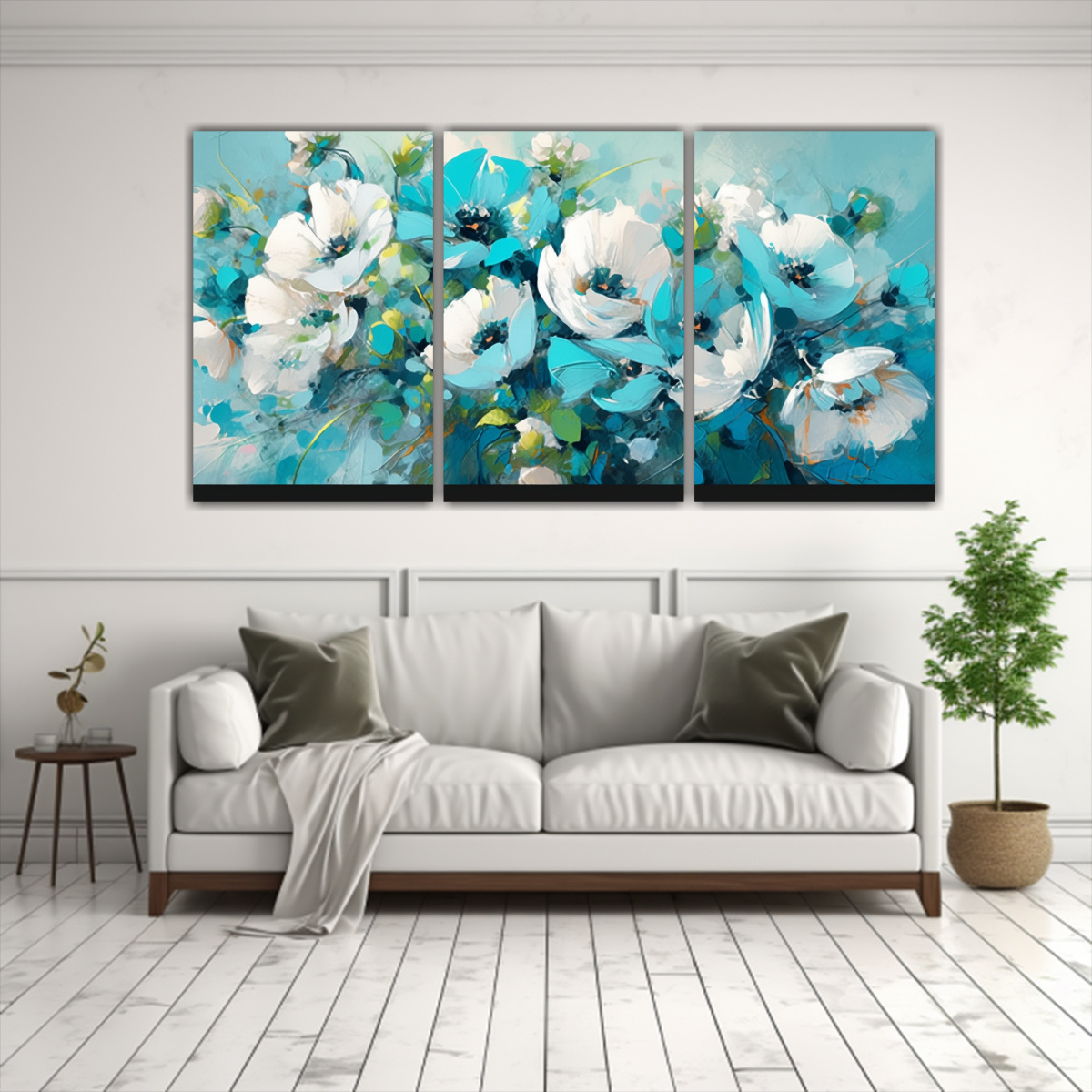 CUADRO TRES ARTES VANGUARDIA ESCENA TURQUESA 120X60 CM - 2