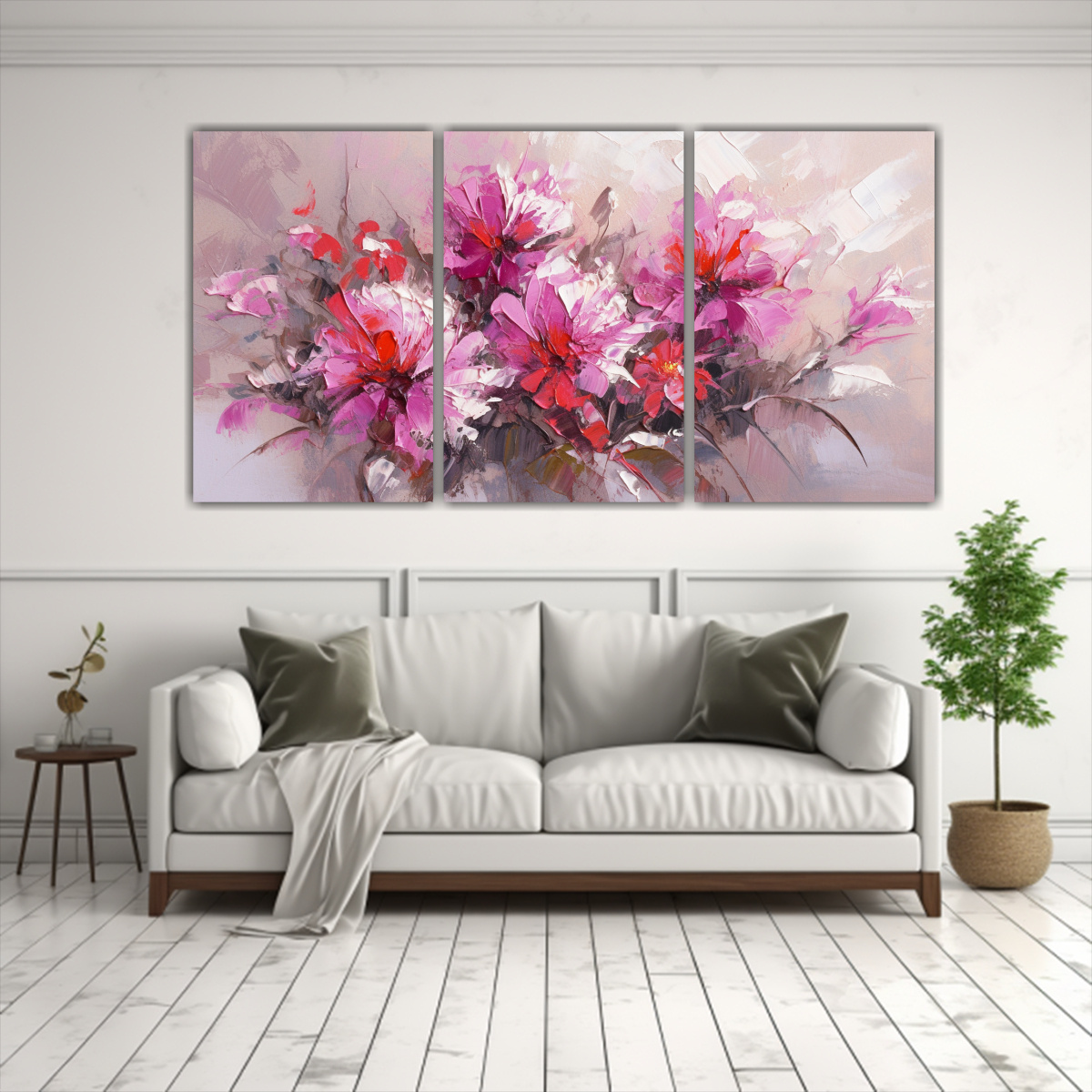 PINTURA DE FLORES EN LIENZO EN EL ESTILO MODERNO 240X120 CM - 2