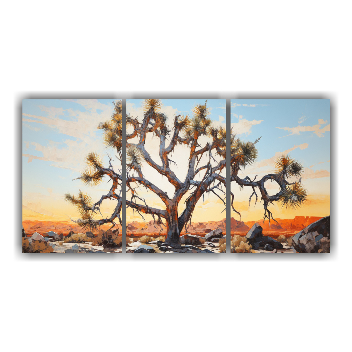 TRES LIENZOS DE TELA OBRA MAESTRA JOSHUA TREE 150X75 CM - 1