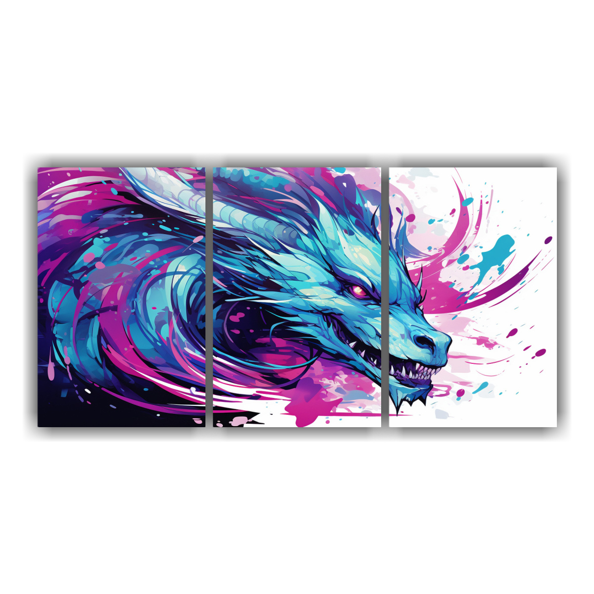 PINTURA EN LIENZO TRES ARTES ARMONÍA DRAGÓN EN 150X75 CM - 1