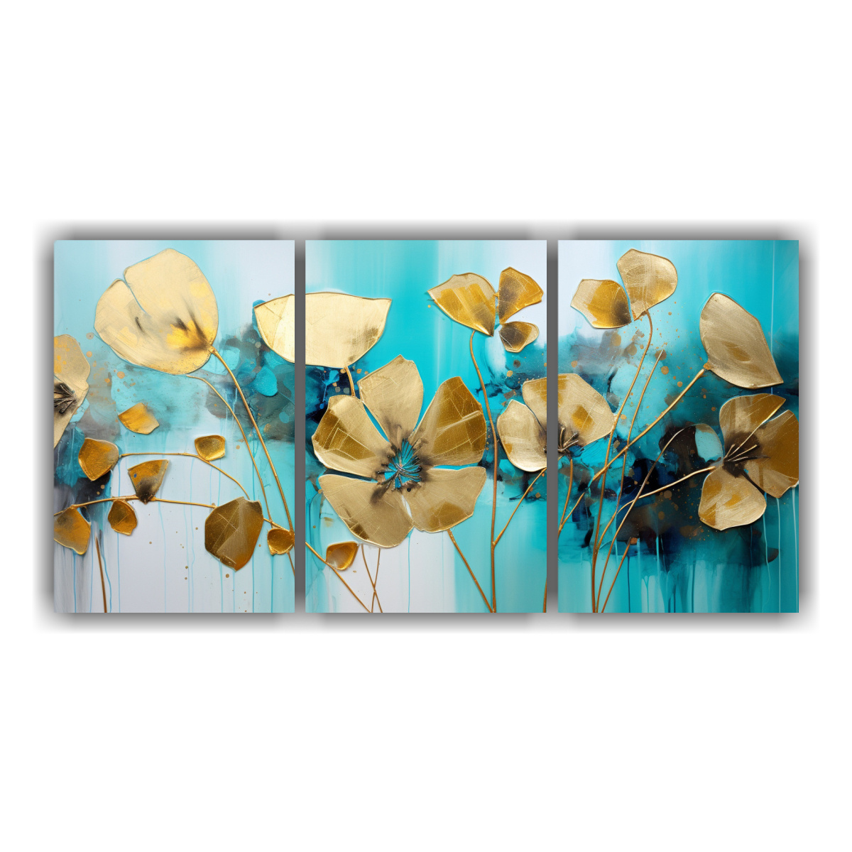 PINTURAS DECORATIVAS PARA DORMITORIO EN TURQUESA 180X90 CM - 1