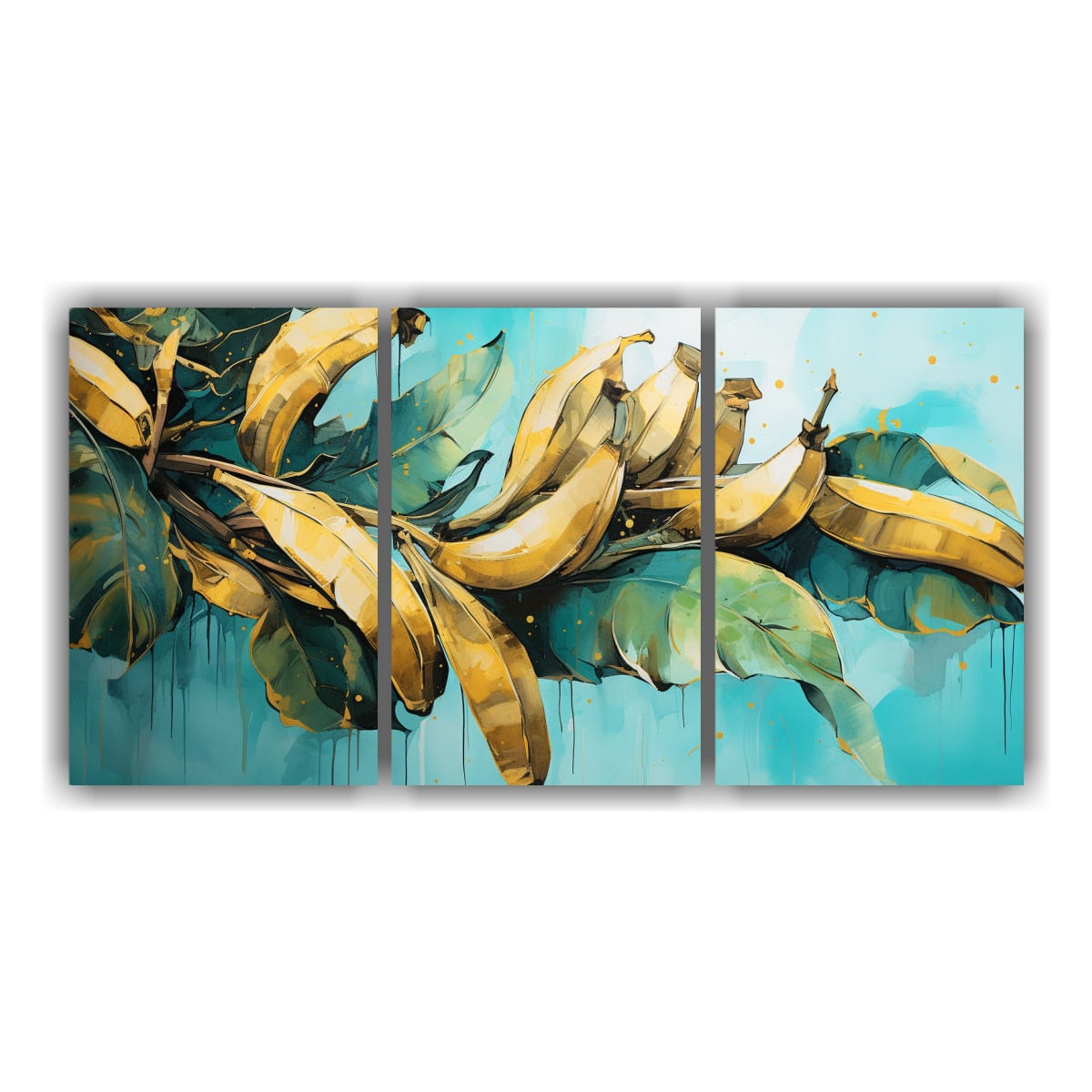 PINTURA ABSTRACTA DE UNA HERMOSA PALMERA BANANERA 120X60 CM - 1