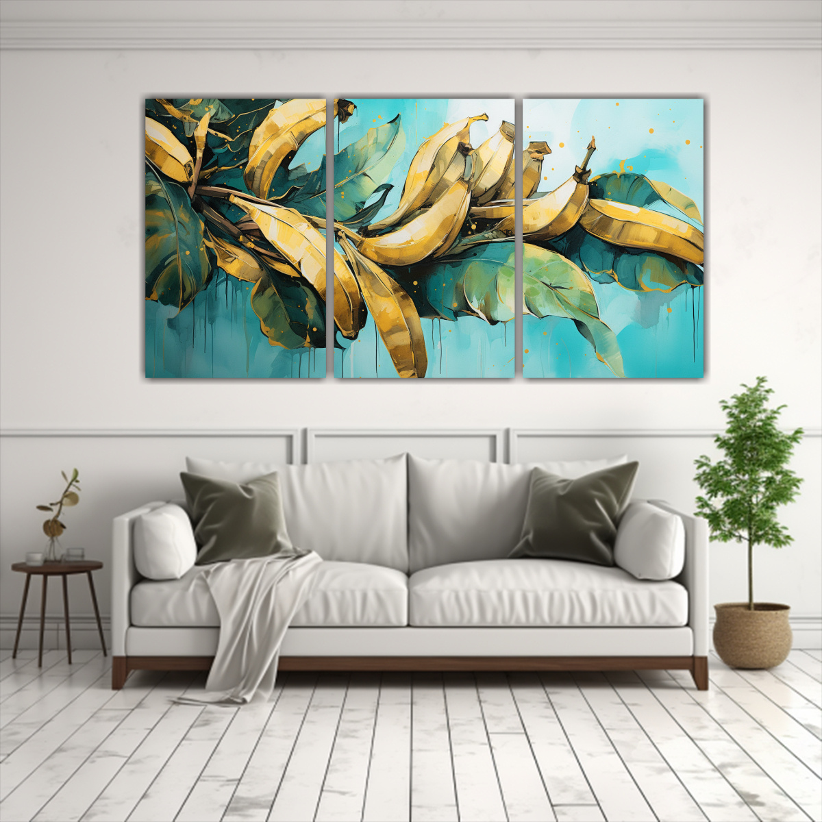 PINTURA ABSTRACTA DE UNA HERMOSA PALMERA BANANERA 120X60 CM - 2