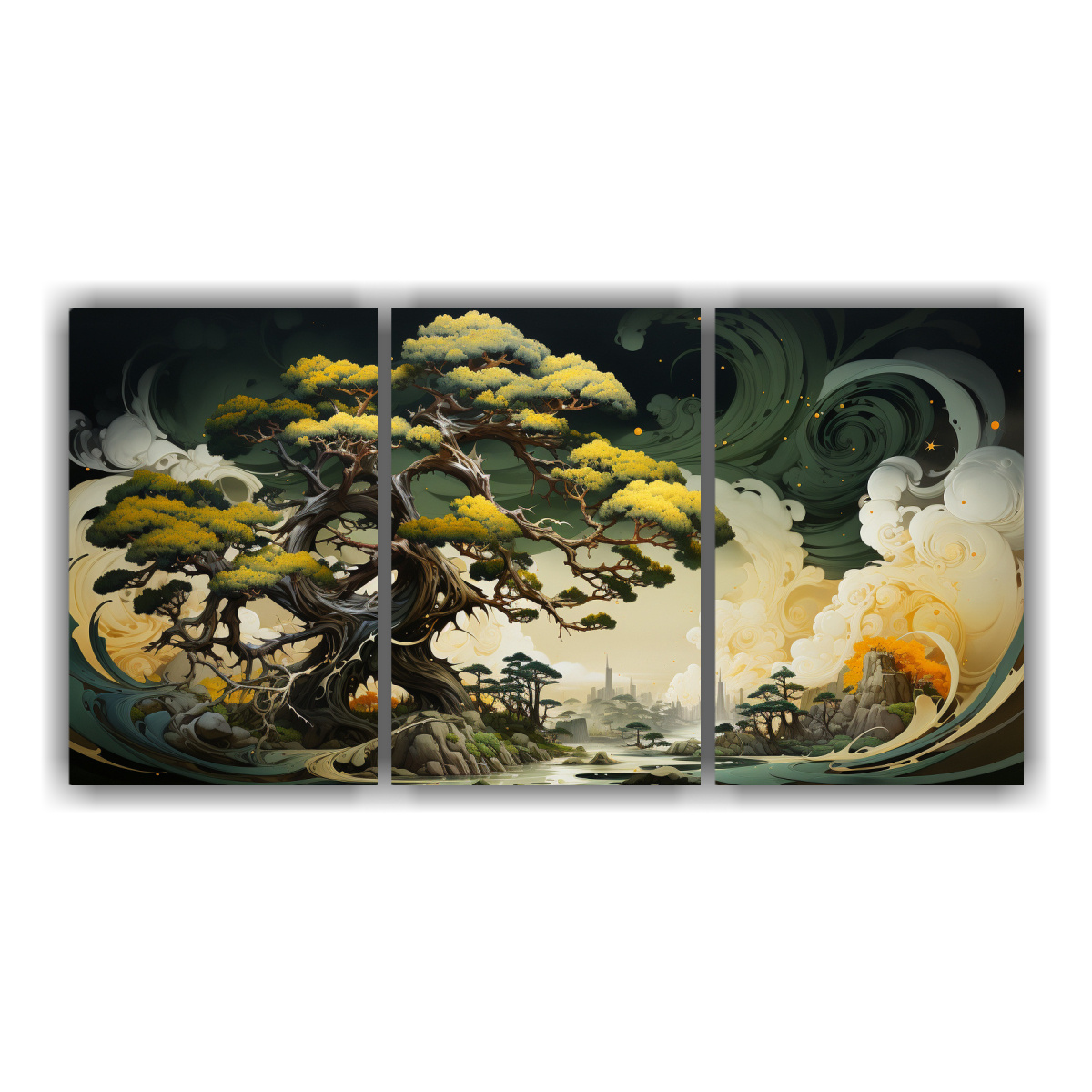 PINTURAS DECORATIVAS DE ÁRBOL DE ENEBRO EN 90X45 CM - 1
