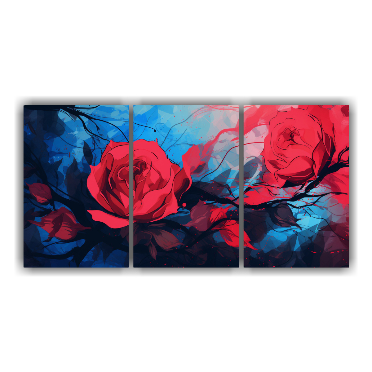 3 SET DE ARTE DE DIBUJO ESCENA EN COLORES ROJO Y 180X90 CM - 1
