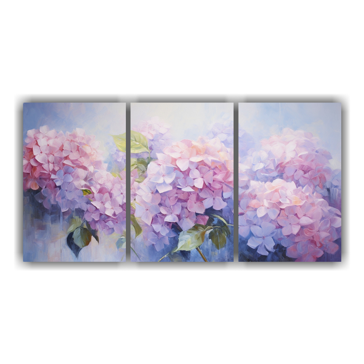 CUADRO ABSTRACTO DE HYDRANGEAS: ADORNO MODERNO DE 120X60 CM - 1