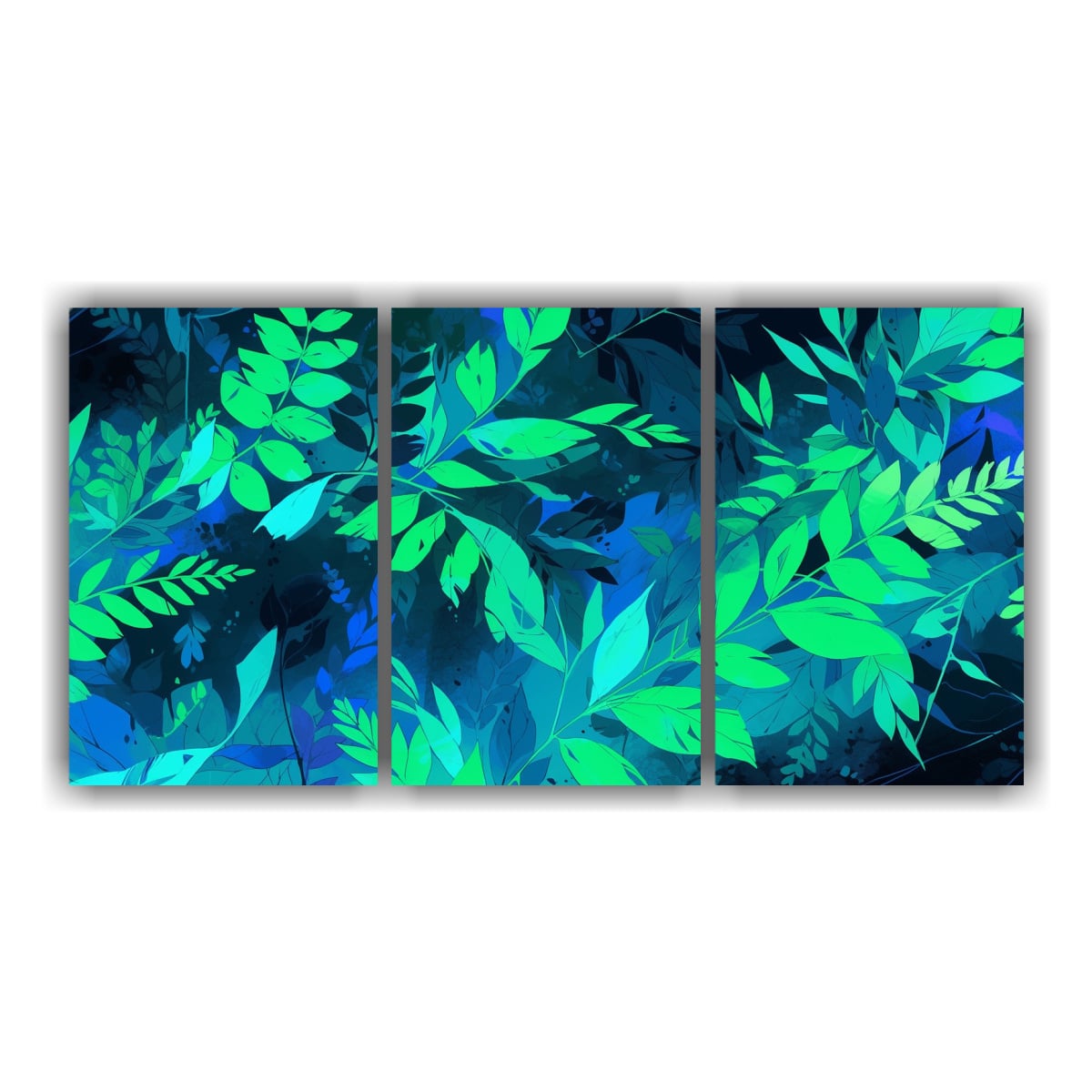 CUADROS ACUARELA EN TONOS VERDES Y AZULES CON 180X90 CM - 1