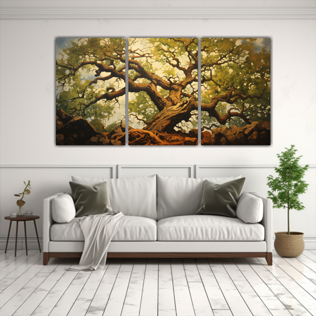 SET 3 TELAS ABSTRACTAS INTENSIDAD A ÁRBOL DE 150X75 CM - 2