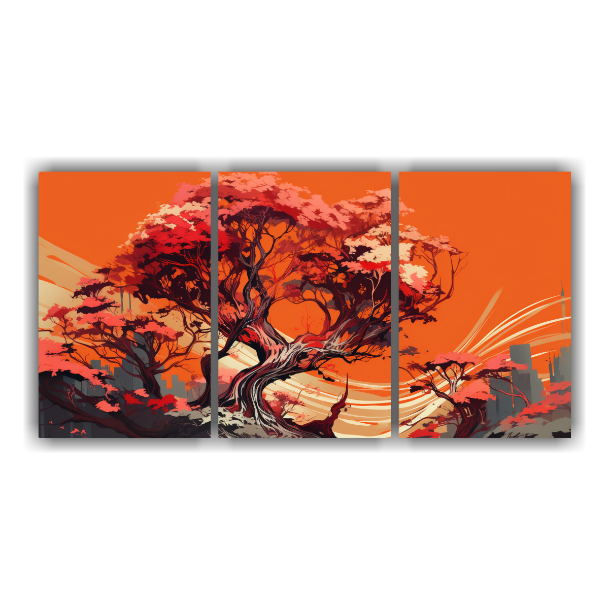 PINTURA DECORATIVA INSPIRADA EN UN ÁRBOL DE 240X120 CM - 1