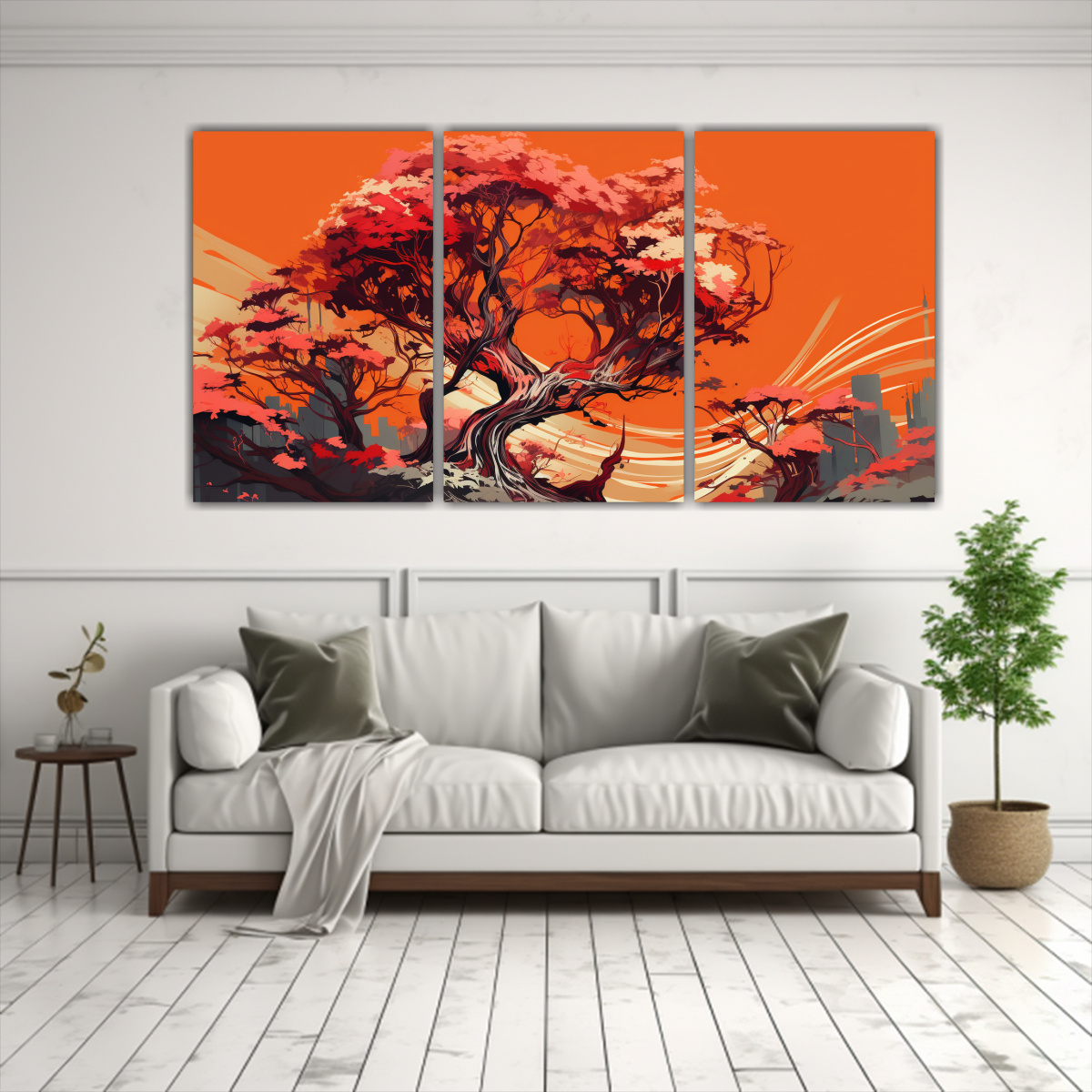 PINTURA DECORATIVA INSPIRADA EN UN ÁRBOL DE 240X120 CM - 2
