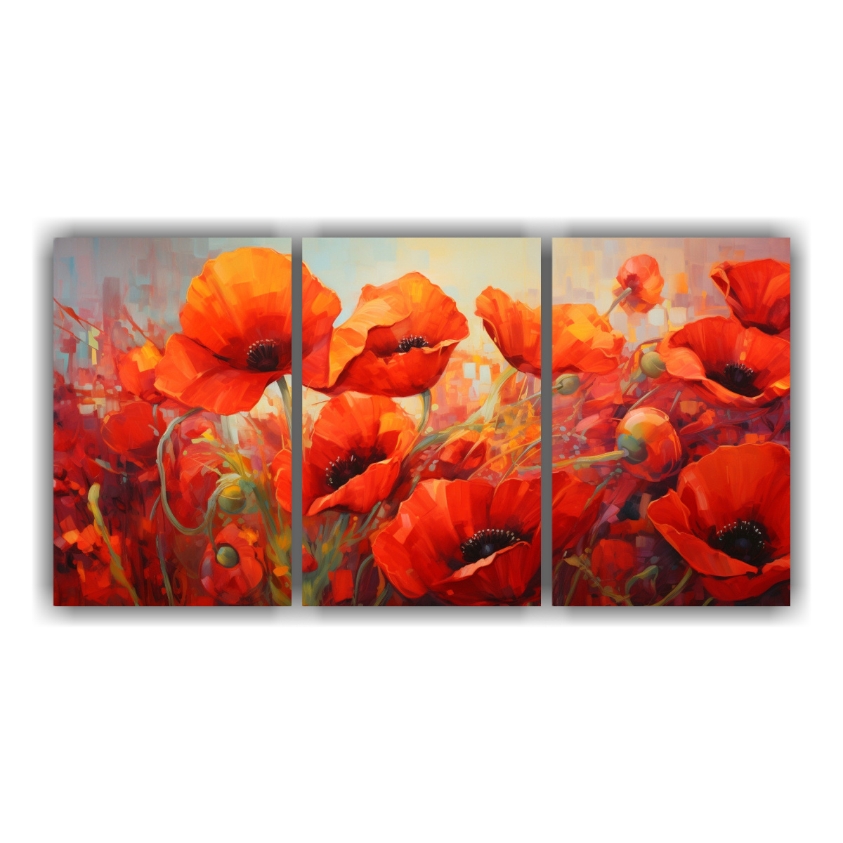 CUADROS MODERNOS INTENSIDAD A FLORES DE AMAPOLAS 180X90 CM - 1