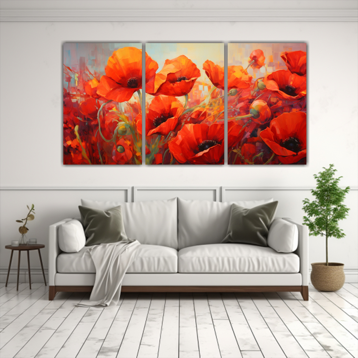 CUADROS MODERNOS INTENSIDAD A FLORES DE AMAPOLAS 180X90 CM - 2