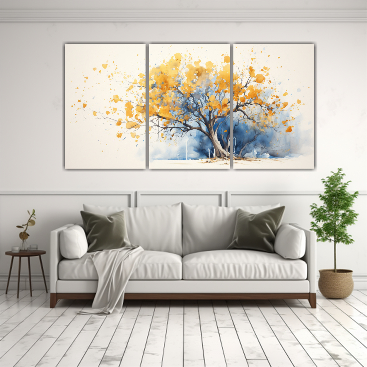 PINTURA ABSTRACTA DE ÁRBOL DE NAVIDAD EN COLORES 90X45 CM - 2